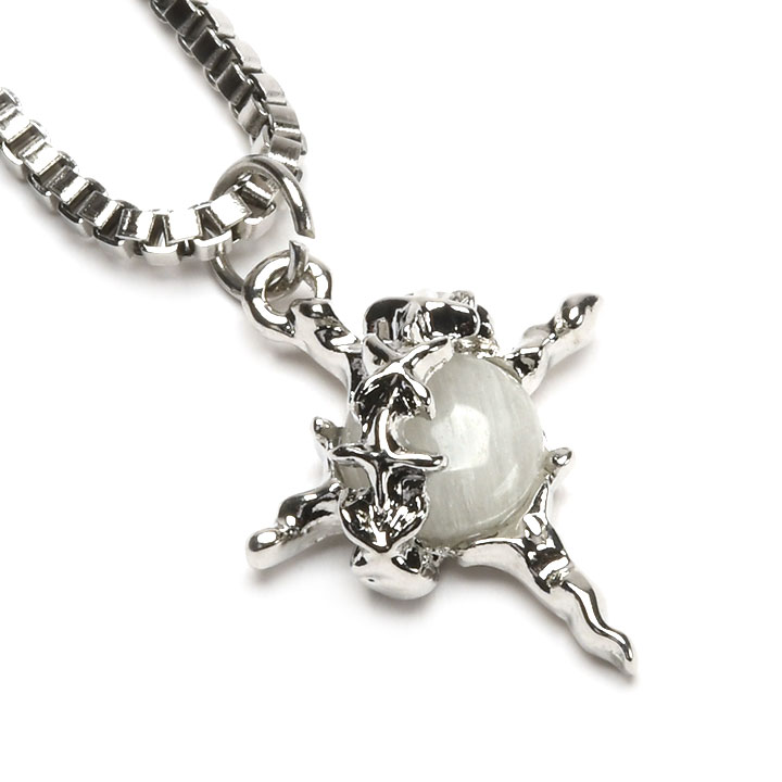 Stone  アクセサリー ロゴチャーム付きネックレス モード系 NUMBER (N)INE ネックレス ROUND LOGO STONE CHARM NECKLACE
