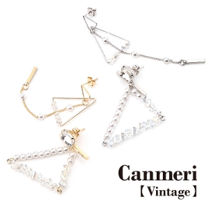 セール Canmeri Vintage Triangleアシンメトリーピアス (ネコポスOK) 4,400円(税込)以上 送料無料