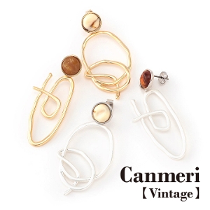セール Canmeri Vintage Crooked Lineピアス (ネコポスOK) 4,400円(税込)以上 送料無料