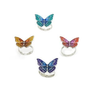 リング 指輪 フリーサイズ 13号 蝶々 バタフライ butterfly グラデーション カラフル